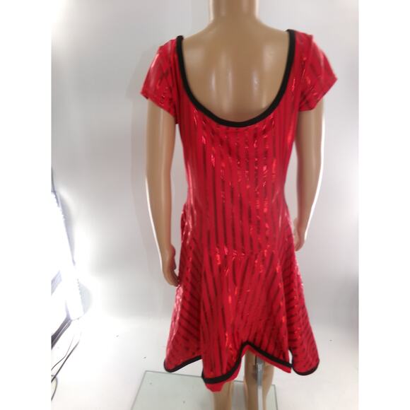 Dance Costume Medium Child Red Curtain Call J4015 Tap Jazz Musical Stripes - Picture 3 of 3